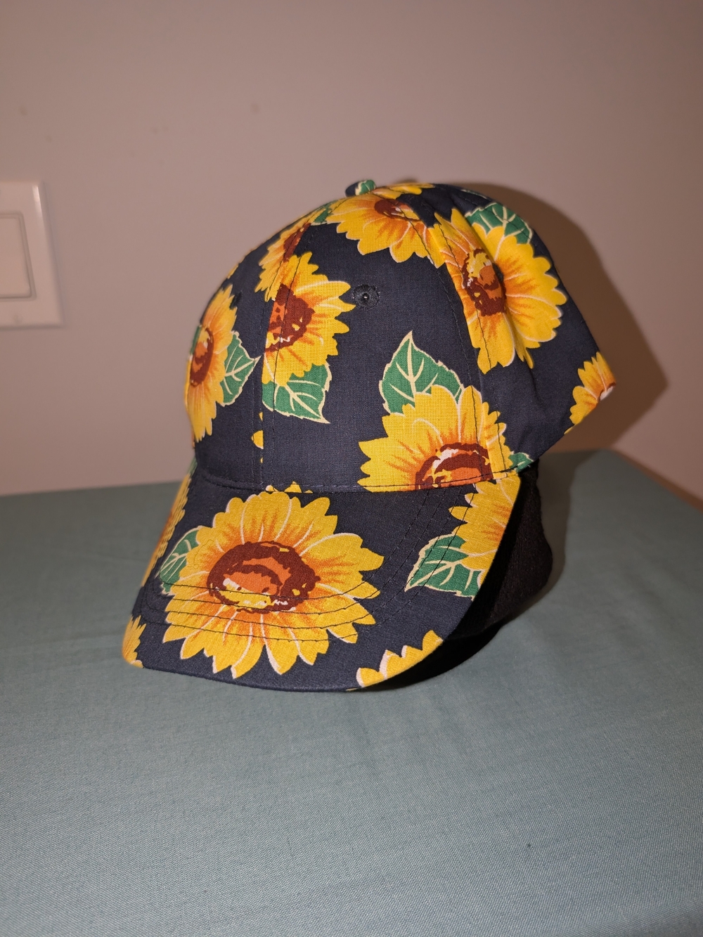 Sunflower Baseball Cap - Yellow Sunflower on Navy